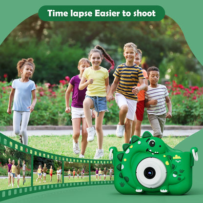 Kids Digital Cartoon Dinosaur Camera – 1080P HD with 32GB Card
