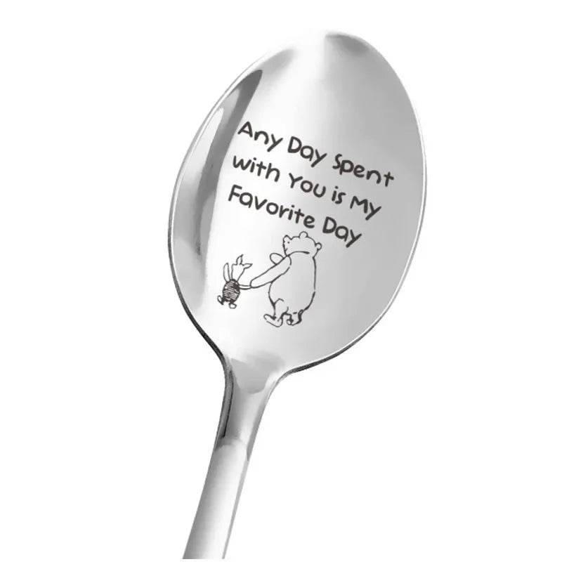Valentine's Day Gift Stainless Steel Milk & Coffee Spoons – Love Letter Wedding Souvenirs & Anniversary Gift