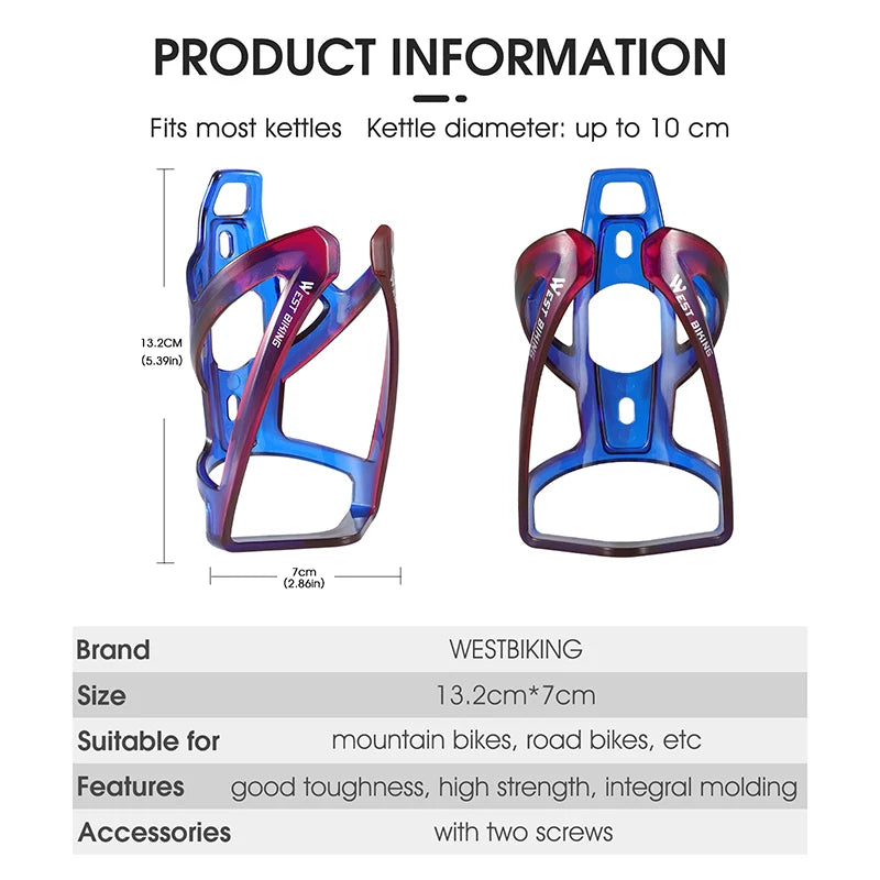 WEST BIKING Gradient Bicycle Water Bottle Cage – Ultralight MTB & Road Bike Holder