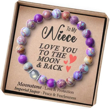 Volcanic Rock and Moonstone Beaded Bracelet – Unique Strength Bracelet for Men