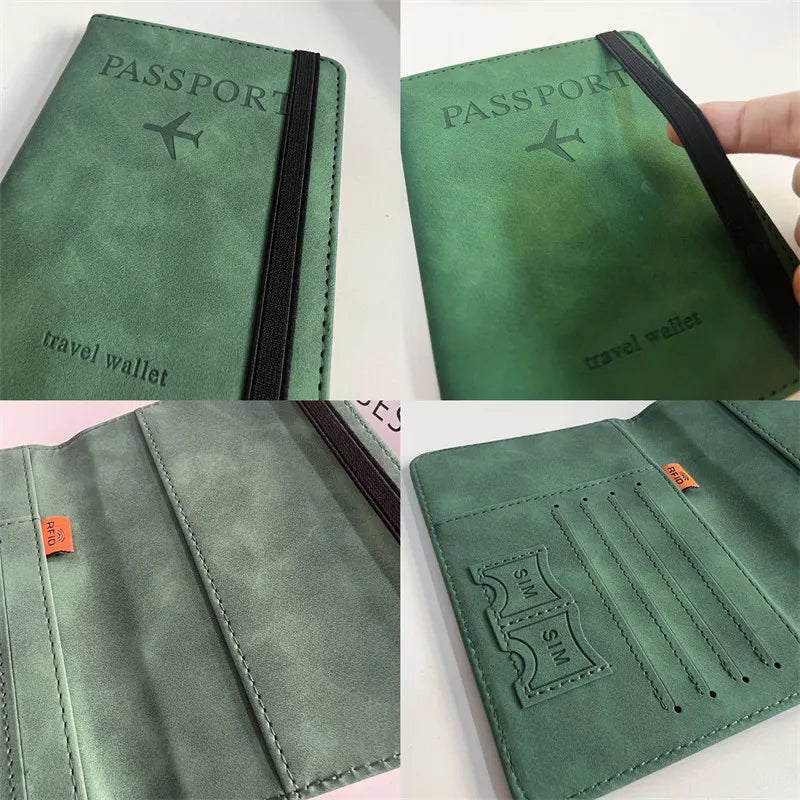 RFID Vintage Passport Holder – Multi-Function Travel Wallet