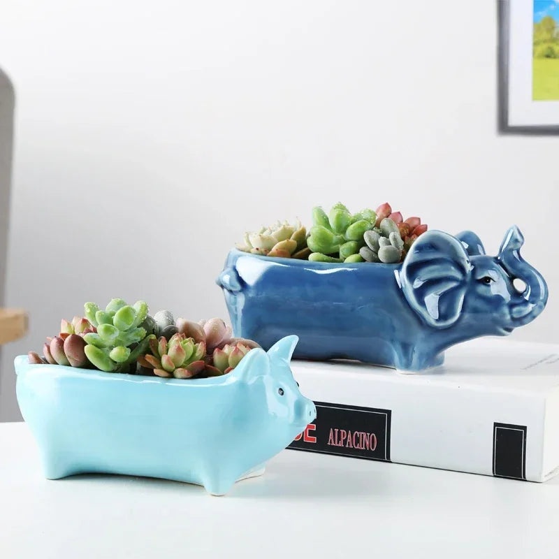Cartoon Cute Alpaca Ceramic Succulent Flower Pot – Creative Decorative Gift