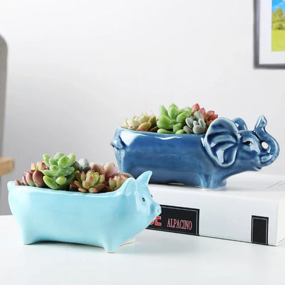 Cartoon Cute Alpaca Ceramic Succulent Flower Pot – Creative Decorative Gift