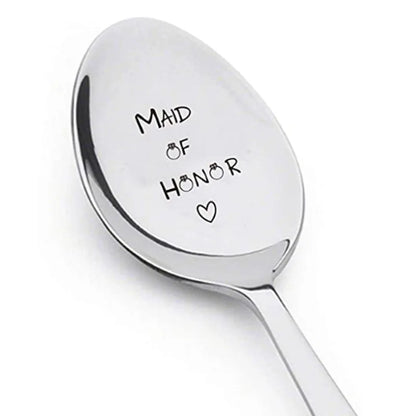 Valentine's Day Gift Stainless Steel Milk & Coffee Spoons – Love Letter Wedding Souvenirs & Anniversary Gift