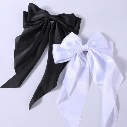 Elegant Bow Ribbon Hair Clip Set – Stylish Satin Hair Accessories