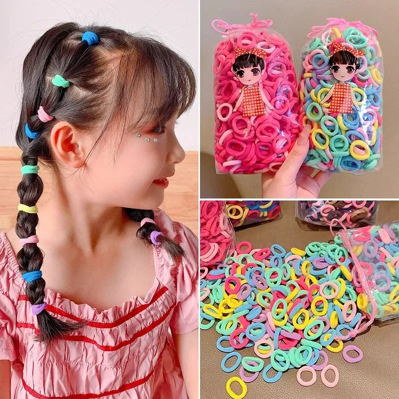 Colorful Nylon Elastic Hair Bands – 100/200PCS