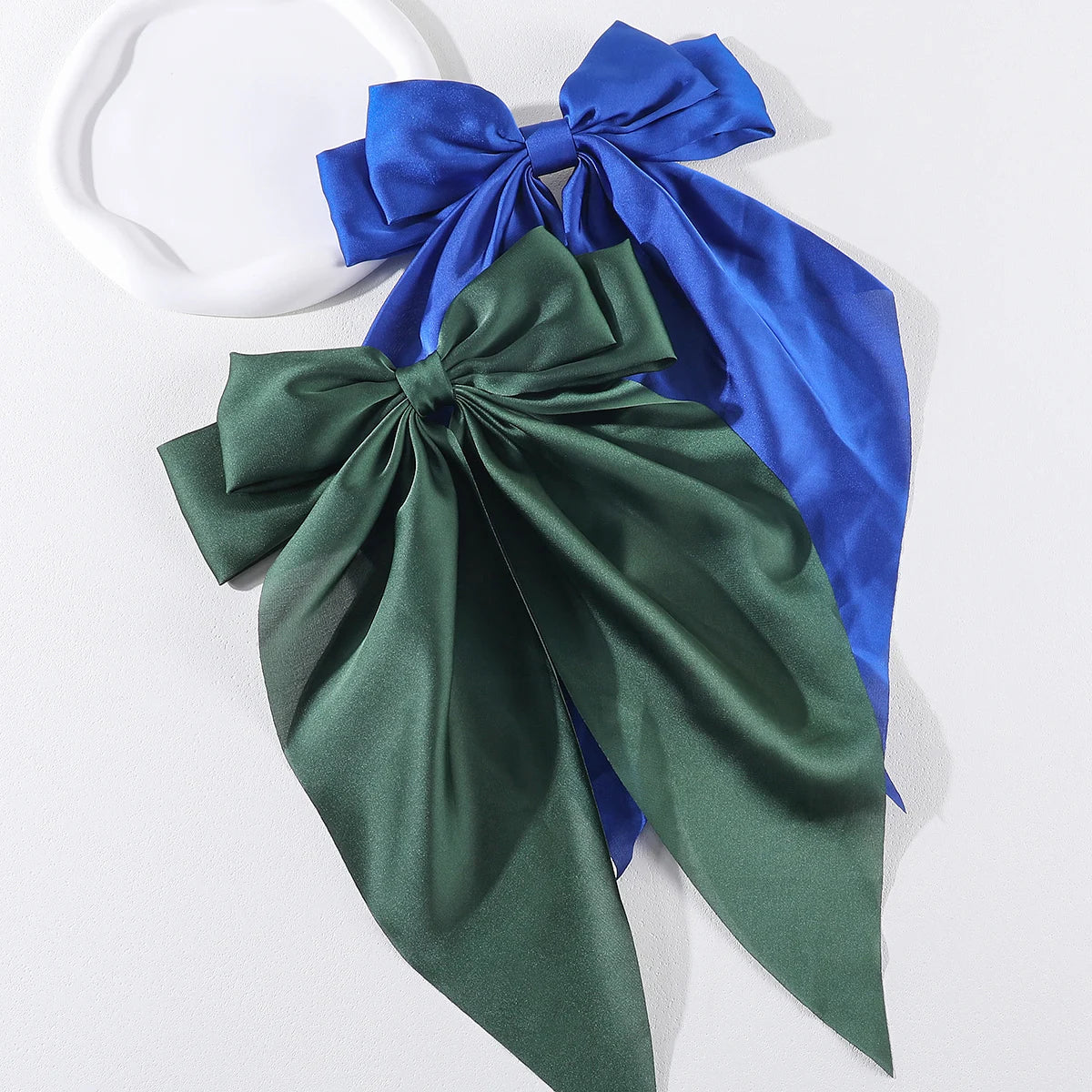Elegant Bow Ribbon Hair Clip Set – Stylish Satin Hair Accessories