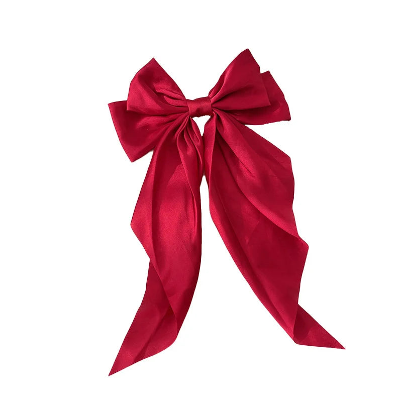 Elegant Bow Ribbon Hair Clip Set – Stylish Satin Hair Accessories