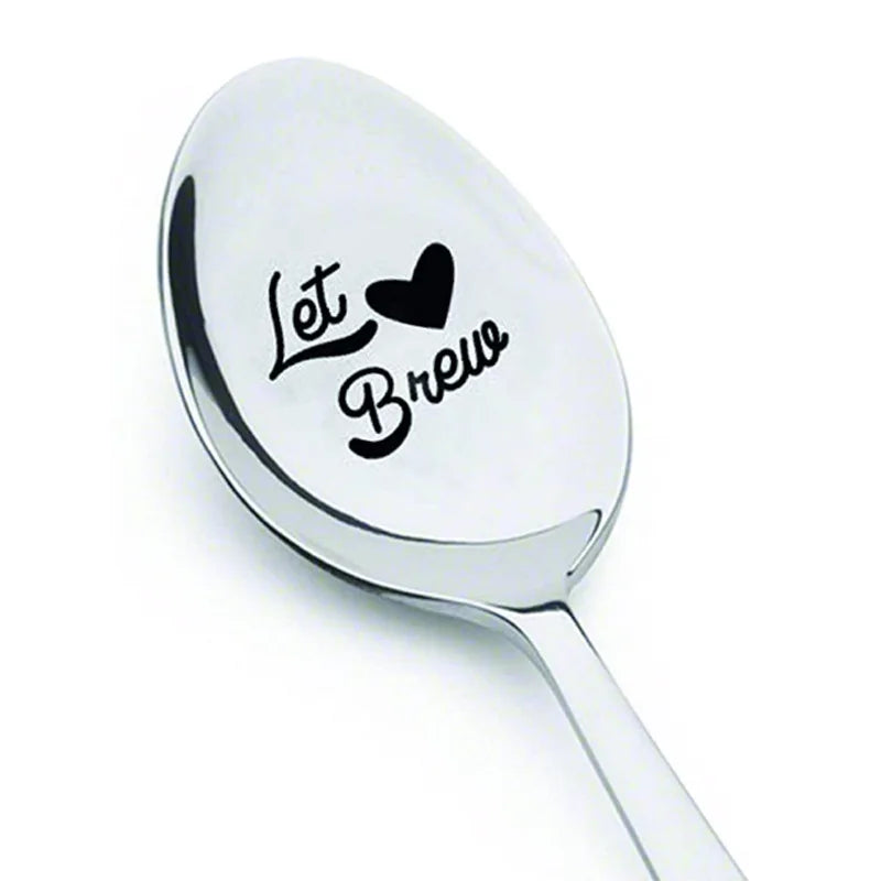 Valentine's Day Gift Stainless Steel Milk & Coffee Spoons – Love Letter Wedding Souvenirs & Anniversary Gift
