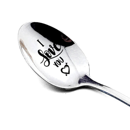 Valentine's Day Gift Stainless Steel Milk & Coffee Spoons – Love Letter Wedding Souvenirs & Anniversary Gift