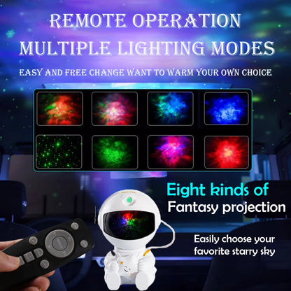 Galaxy Astronaut Star Projector LED Night Light – Starry Sky Lamp for Kids