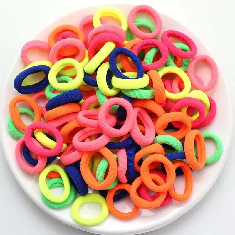 Colorful Nylon Elastic Hair Bands – 100/200PCS