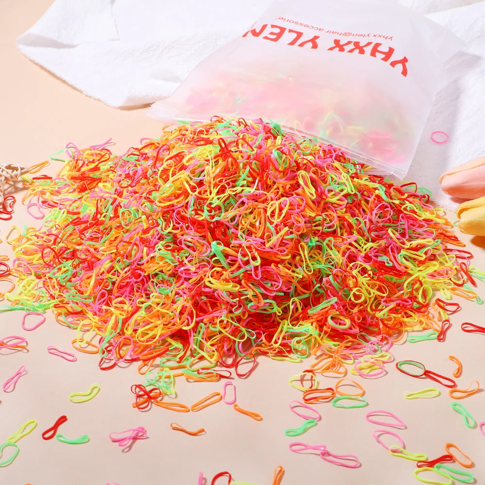 Colourful Disposable Rubber Band Hair Ties