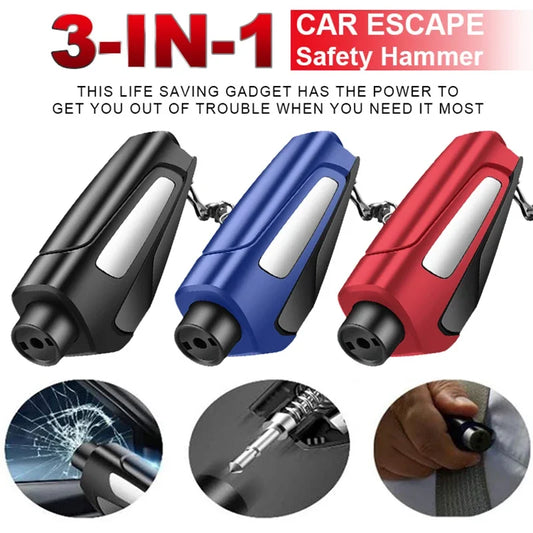 Multifunction Car Emergency Hammer & Safety Tool – Keychain Self-Rescue Device