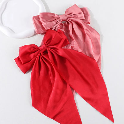 Elegant Bow Ribbon Hair Clip Set – Stylish Satin Hair Accessories
