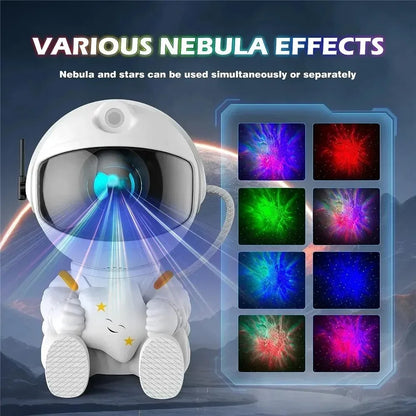 Galaxy Astronaut Star Projector LED Night Light – Starry Sky Lamp for Kids