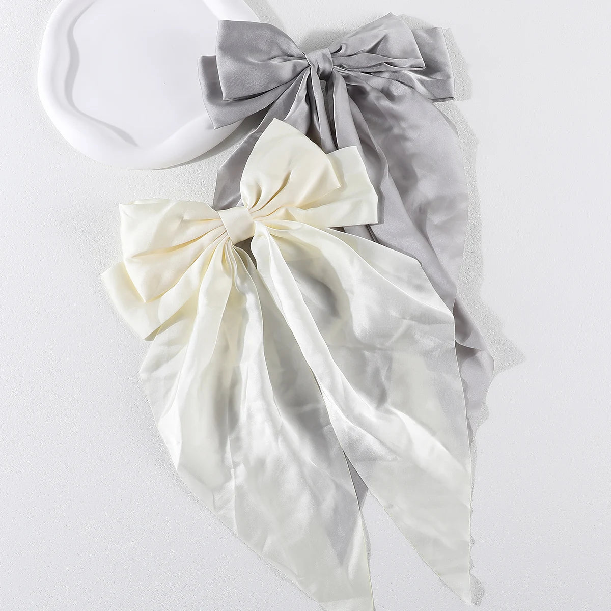 Elegant Bow Ribbon Hair Clip Set – Stylish Satin Hair Accessories