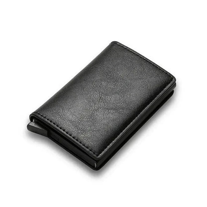 Men's & Women's Carbon Fiber PU Wallet - Anti-Theft Card Holder with Metal Box