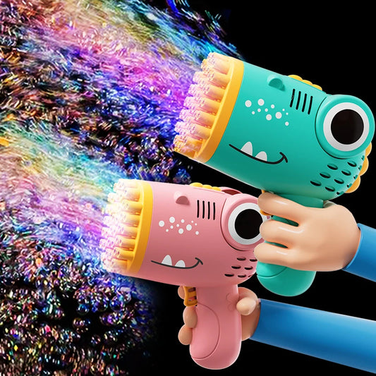 Dinosaur Bubble Machine – 40-Hole Electric Handheld Bubble Gun