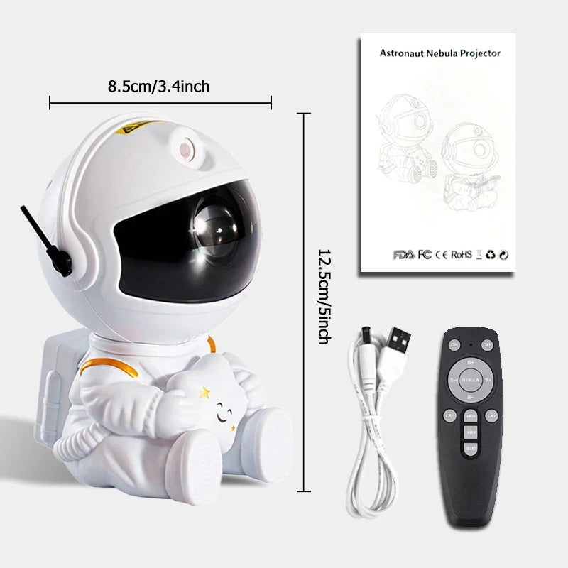 Galaxy Astronaut Star Projector LED Night Light – Starry Sky Lamp for Kids