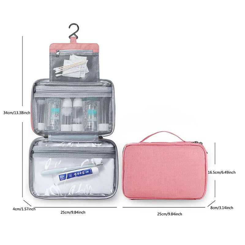 Travel Hanging Toiletry Bag – Waterproof Cosmetic & Bathroom Storage