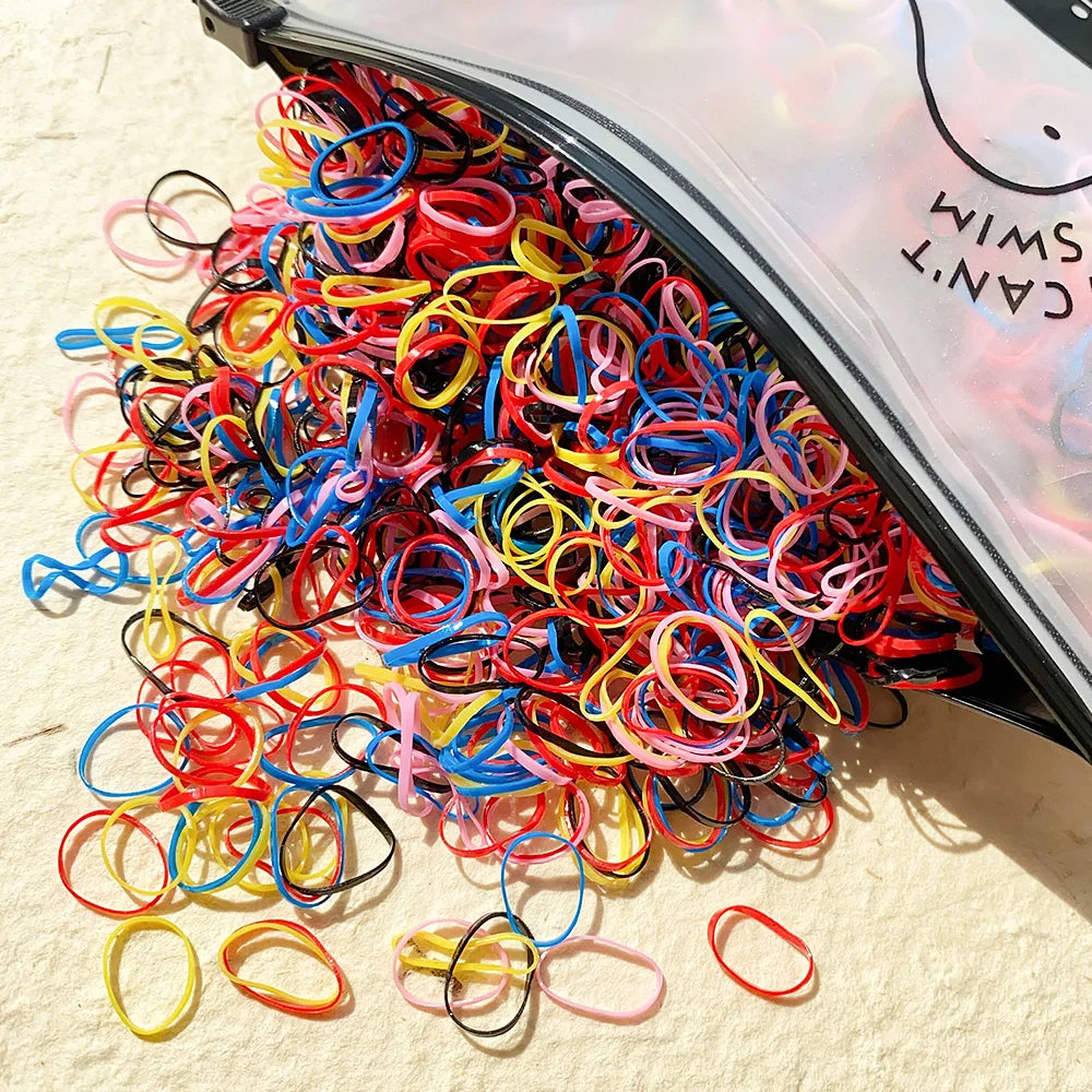 Colourful Disposable Rubber Band Hair Ties