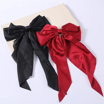 Elegant Bow Ribbon Hair Clip Set – Stylish Satin Hair Accessories