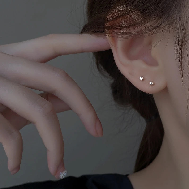 Grey Leaf Stud Earrings