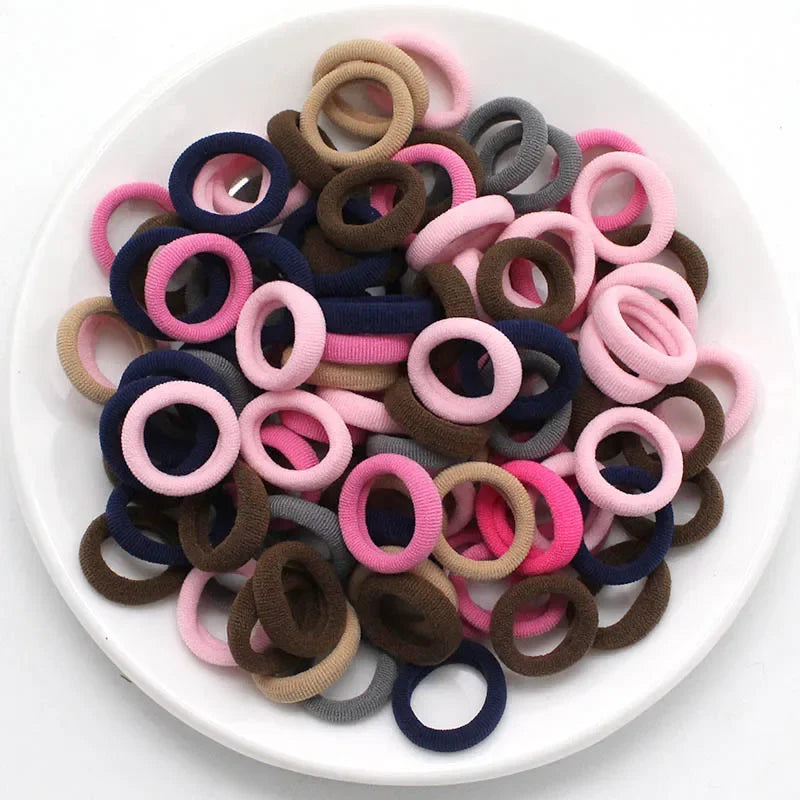 Colorful Nylon Elastic Hair Bands – 100/200PCS