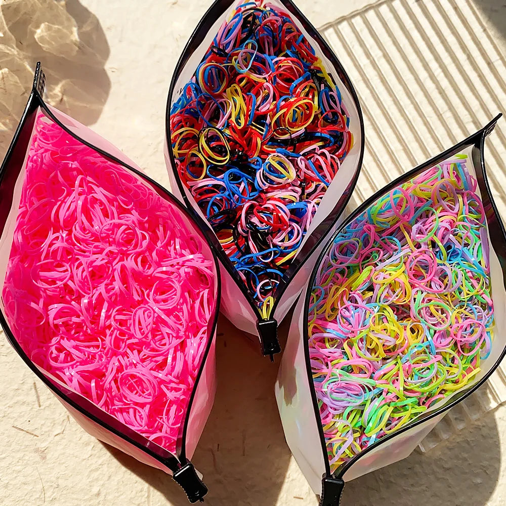Colourful Disposable Rubber Band Hair Ties