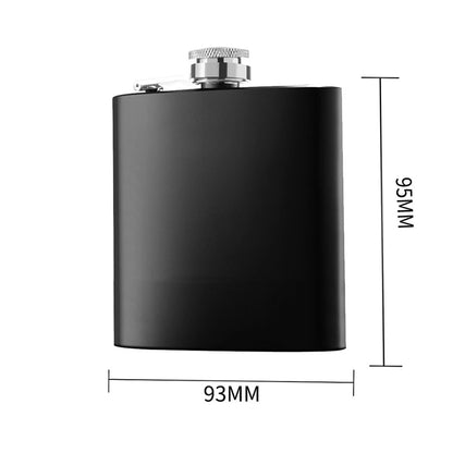 6/8oz Black Stainless Steel Hip Flask