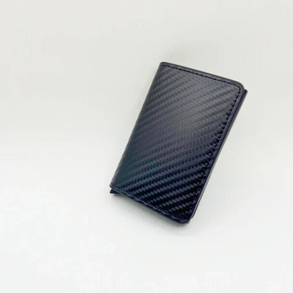 Men's & Women's Carbon Fiber PU Wallet - Anti-Theft Card Holder with Metal Box