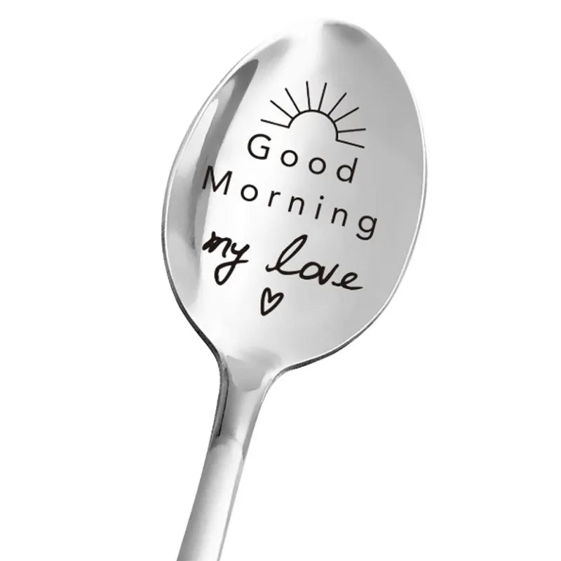 Valentine's Day Gift Stainless Steel Milk & Coffee Spoons – Love Letter Wedding Souvenirs & Anniversary Gift