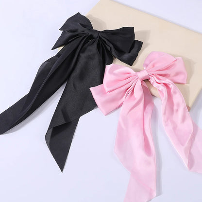 Elegant Bow Ribbon Hair Clip Set – Stylish Satin Hair Accessories
