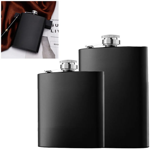 6/8oz Black Stainless Steel Hip Flask
