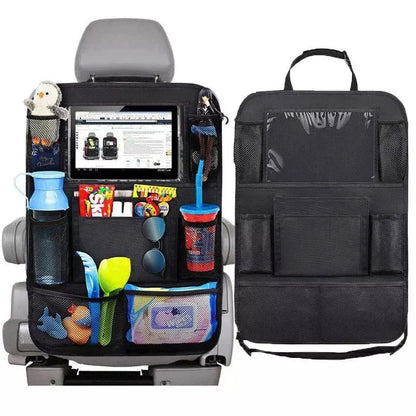 Car Back Seat Organizer with Touch Screen Tablet Holder – Travel Storage Protector