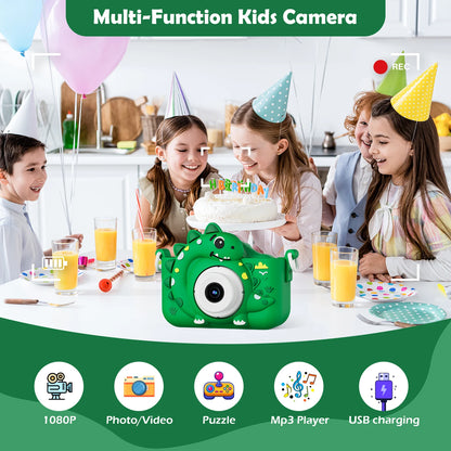 Kids Digital Cartoon Dinosaur Camera – 1080P HD with 32GB Card