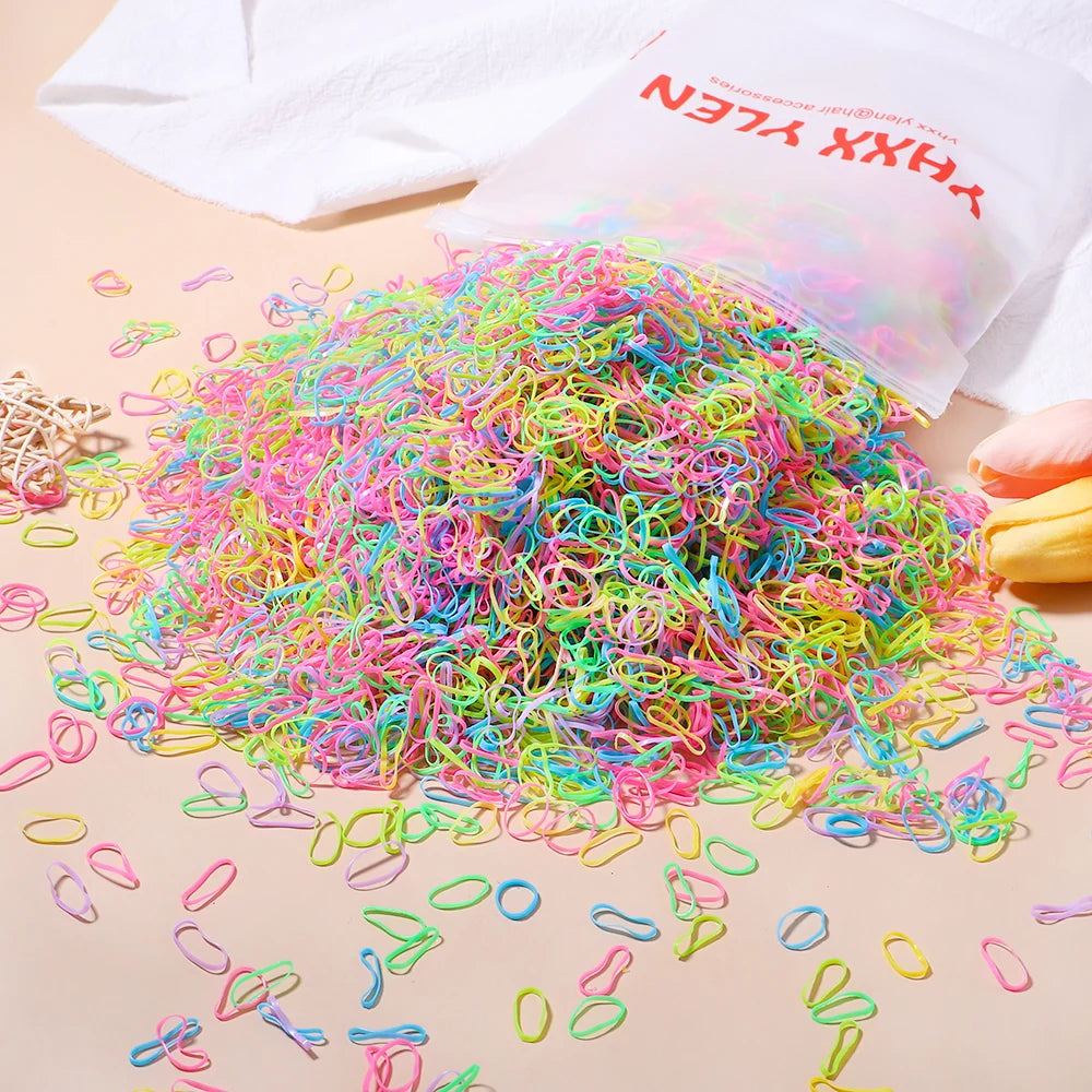 Colourful Disposable Rubber Band Hair Ties