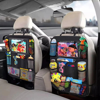 Car Back Seat Organizer with Touch Screen Tablet Holder – Travel Storage Protector