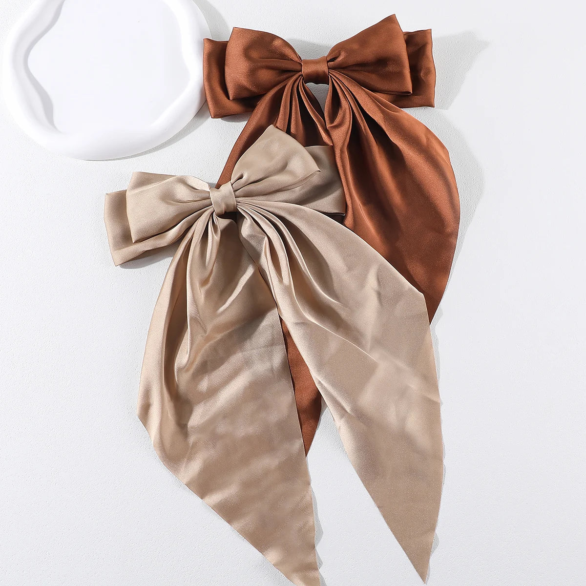 Elegant Bow Ribbon Hair Clip Set – Stylish Satin Hair Accessories